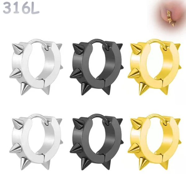 Boucles d’Oreilles Anneaux à Pointes Clicker Acier 316L Boucles d’Oreilles Anneaux à Pointes Clicker Acier 316L.