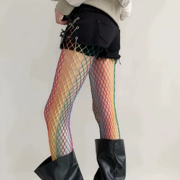 Collants Résille Arc-en-Ciel Punk Goth Collants Résille Arc-en-Ciel Punk Goth.