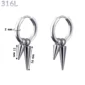 Créoles Double Spike Punk Acier Chirurgical Poli.