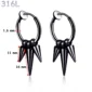 Créoles Faux Piercing Triple Pointes Acier 316L Noir PVD