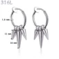 Créoles Faux Piercing Triple Pointes Acier 316L Poli