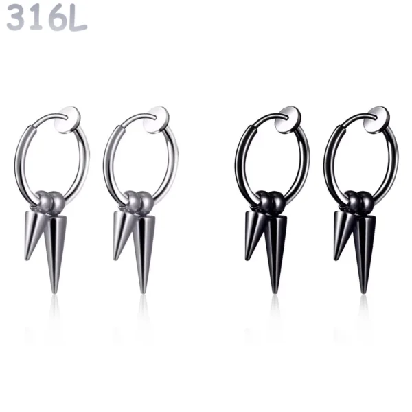 Faux Piercing Créoles Double Spike Acier 316L.
