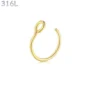 Faux Piercing Narine Anneau Acier 316L Doré PVD.