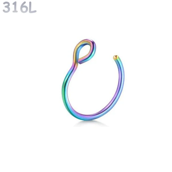Faux Piercing Narine Anneau Acier 316L Multicolore PVD Faux Piercing Narine Anneau Acier 316L Multicolore PVD.