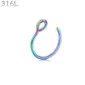 Faux Piercing Narine Anneau Acier 316L Multicolore PVD.