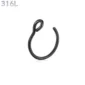 Faux Piercing Narine Anneau Acier 316L Noir PVD.