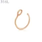 Faux Piercing Narine Anneau Acier 316L Or Rose PVD.