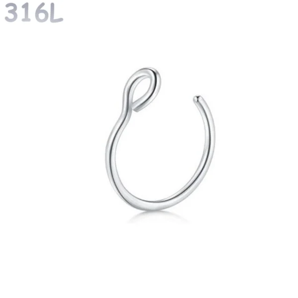 Faux Piercing Narine Anneau Acier 316L Poli Faux Piercing Narine Anneau Acier 316L Poli.