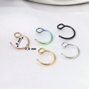 Faux Piercing Narine Anneau Acier 316L (dimensions).