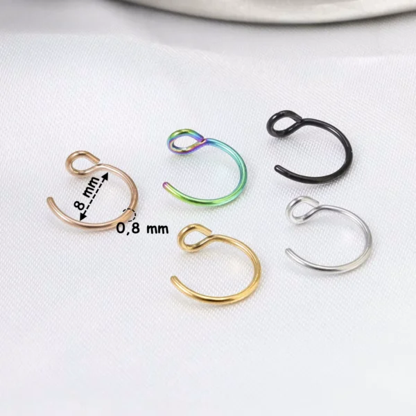 Faux Piercing Narine Anneau Acier 316L (dimensions) Faux Piercing Narine Anneau Acier 316L (dimensions).