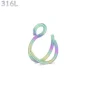 Faux Piercing Narine Double Anneau Acier 316L Multicolore PVD.