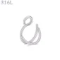 Faux Piercing Narine Double Anneau Acier 316L Poli.