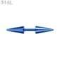 Piercing Barbell Court à Pointes Allongées Acier 316L Bleu Marine PVD.