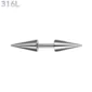 Piercing Barbell Court à Pointes Allongées Acier 316L Poli.