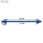 Piercing Industriel Barbell 14G avec Pointes Acier Chirurgical Bleu Marine PVD