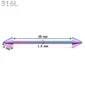 Piercing Industriel Barbell 14G avec Pointes Acier Chirurgical Multicolore PVD