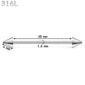Piercing Industriel Barbell 14G avec Pointes Acier Chirurgical Poli