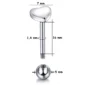 Piercing Langue Cœur Acier 316L Barbell 16 mm (dimensions).