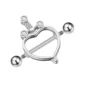 Piercing Téton Barbell 14 mm Cœur Poignard Zircons Acier Chirurgical.