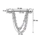 Piercing Téton Barbell & Double Chaîne Pendante Acier Chirurgical (dimensions)
