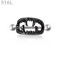 Piercing Téton Bouclier Crocs Vampire Acier 316L Noir PVD