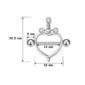 Piercing Téton Cœur Poignard Zircons Acier 316L (dimensions).