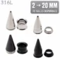 Taper & Tunnel Double Évasé Stretching 2-20 mm Acier 316L.