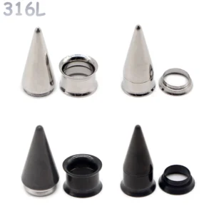 Taper & Tunnel Double Évasé Stretching 2 à 20 mm Acier 316L.