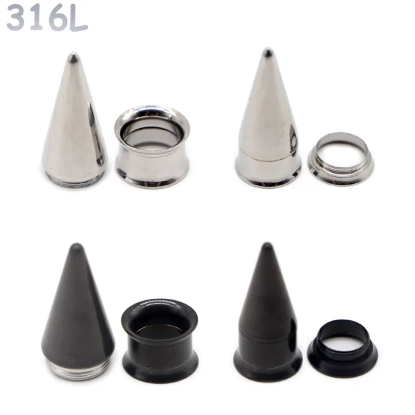 Taper & Tunnel Double Évasé Stretching 2 à 20 mm Acier 316L.
