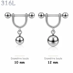 Piercing Téton Boule Pendante Acier 316L.