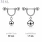 Piercing Téton Boule Pendante Acier 316L.