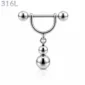 Piercing Téton Double Boule Pendante Acier 316L.