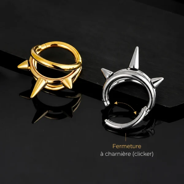 Piercing Triple Anneau Clicker Triple Pointe en Titane G23 Piercing Triple Anneau Clicker Triple Pointe en Titane G23