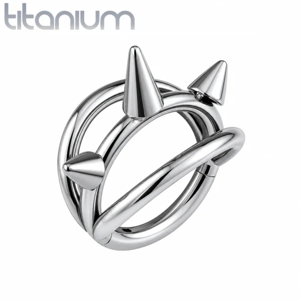 Piercing Triple Anneau Triple Pointe en Titane ASTM-F136 Piercing Triple Anneau Triple Pointe en Titane ASTM-F136
