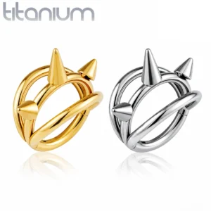 Piercing Triple Anneau Triple Pointe en Titane G23.