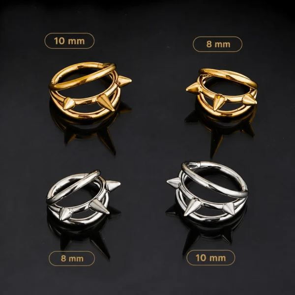Piercing Triple Anneau Triple Pointe en Titane G23 (dimensions) Piercing Triple Anneau Triple Pointe en Titane G23 (dimensions)