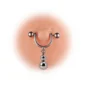 Piercing de Téton Double Boule Pendante Acier Chirurgical 316L