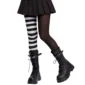 Collants Asymétriques Rayés Noir et Blanc Gothiques.