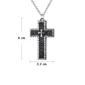 Collier Pendentif Croix Gothique Ouvrable Acier Inoxydable (dimensions).