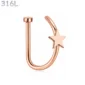Faux Piercing Narine Anneau 8 mm Étoile Acier Chirurgical 316L Or Rose PVD