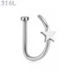 Faux Piercing Narine Anneau 8 mm Étoile Acier Chirurgical 316L Poli