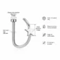 Faux Piercing Narine Anneau Étoile Acier Chirurgical 316L (dimensions)