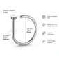 Faux Piercing Narine Anneau Fin 8 mm Acier 316L (dimensions)