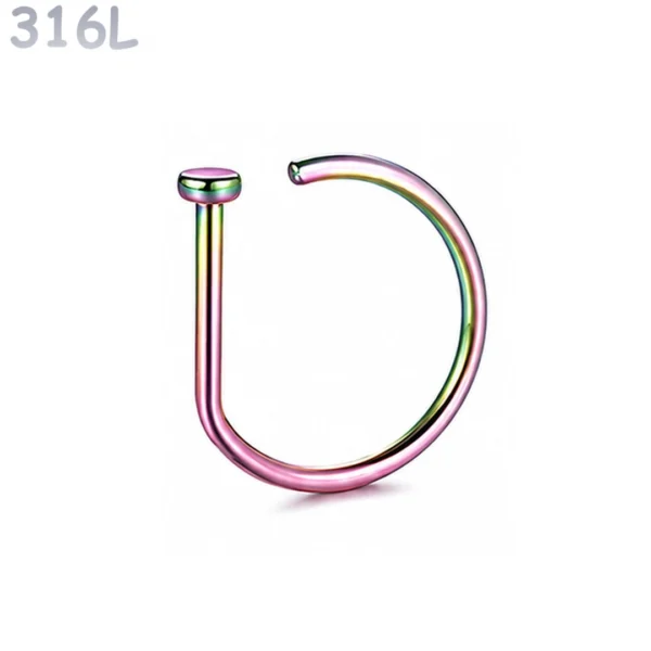 Faux Piercing Narine Anneau Fin 8 mm Acier Chirurgical 316L Multicolore PVD Faux Piercing Narine Anneau Fin 8 mm Acier Chirurgical 316L Multicolore PVD