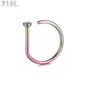 Faux Piercing Narine Anneau Fin 8 mm Acier Chirurgical 316L Multicolore PVD