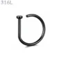 Faux Piercing Narine Anneau Fin 8 mm Acier Chirurgical 316L Noir PVD