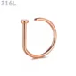 Faux Piercing Narine Anneau Fin 8 mm Acier Chirurgical 316L Or Rose PVD