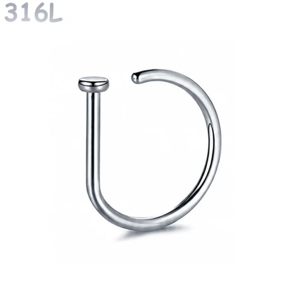 Faux Piercing Narine Anneau Fin 8 mm Acier Chirurgical 316L Poli Faux Piercing Narine Anneau Fin 8 mm Acier Chirurgical 316L Poli