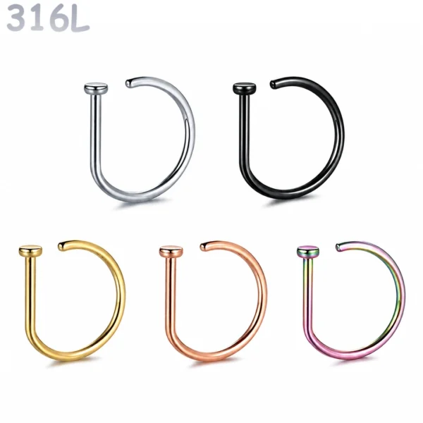Faux Piercing Narine Anneau Fin Acier 316L.