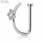 Faux Piercing Narine Anneau Ouvert à Motif Floral Acier 316L Poli.